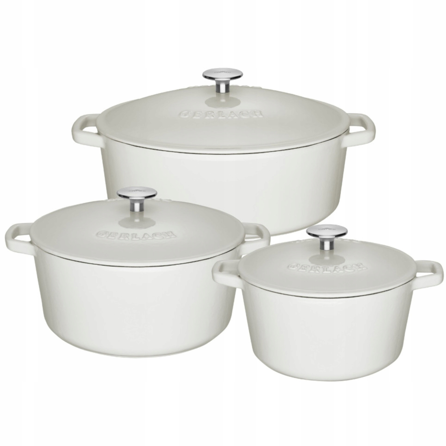 Gerlach Sada liatinových hrncov 3 a 5L liatinová panvica 5,5L Natur Iron