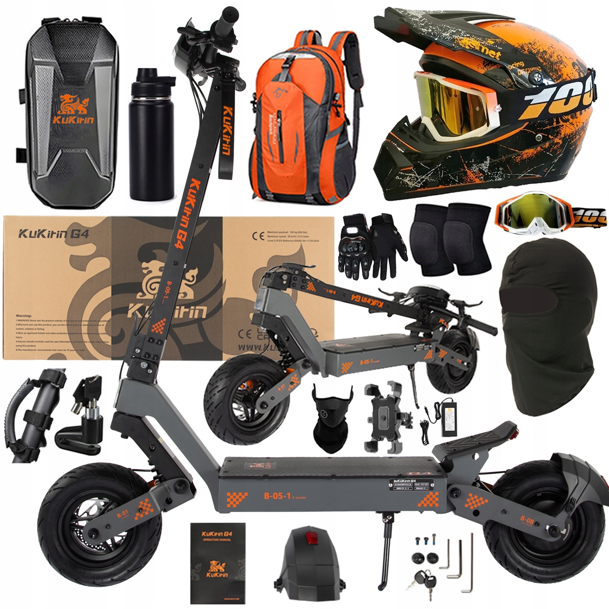 KuKirin G4 Skládací elektrická vozidla 2000W 70KM/H 60V 20Ah 75km Dárek