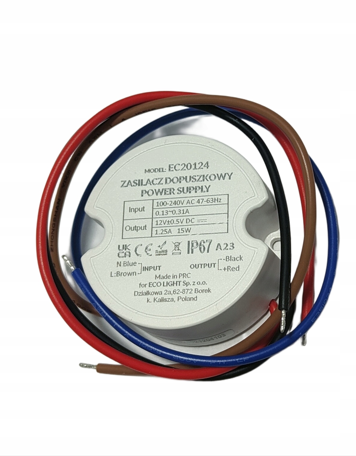 

Zasilacz Hermetyczny Dopuszkowy Led IP67 15W 12V