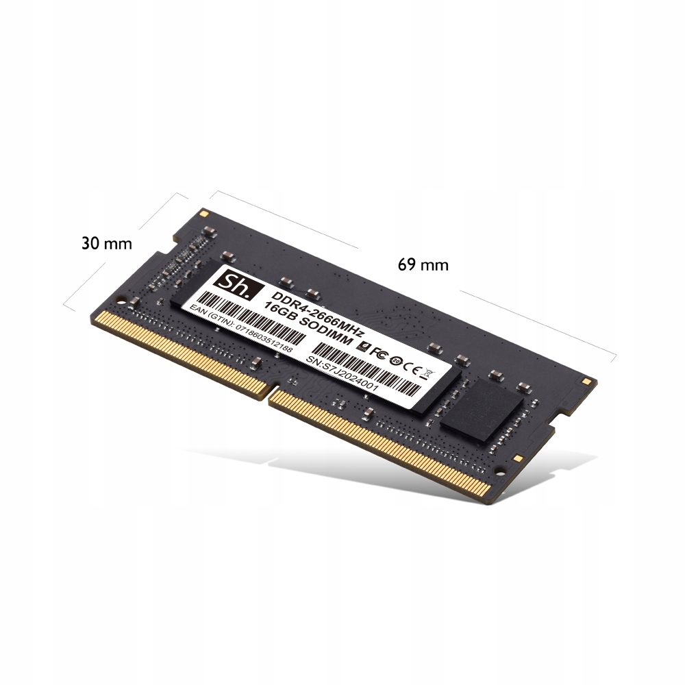 Pamięć RAM do laptopa Sh. DDR4 SODIMM 2666mHz 16GB Kod producenta SHDDR416GB