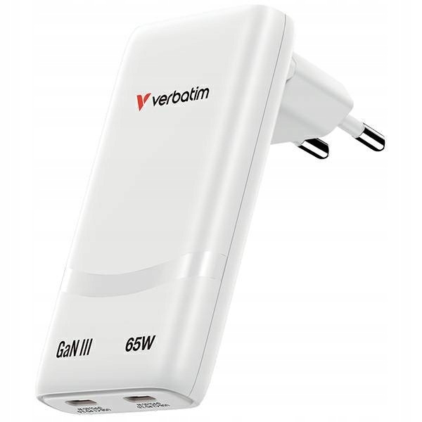 Ładowarka sieciowa Verbatim Fold n Go GaN 65W biały 32355