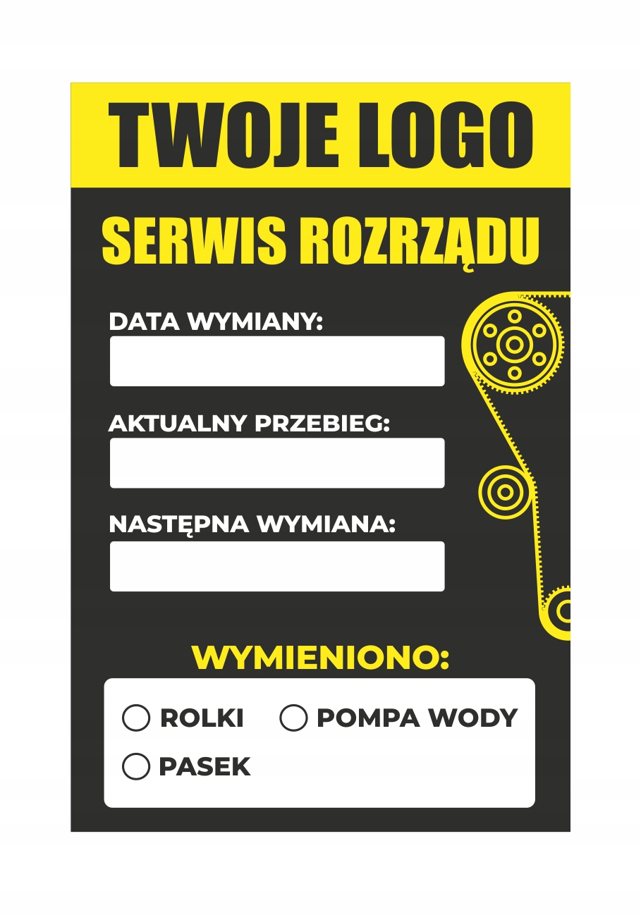 

Naklejki Serwisowe Rozrząd 80 Szt