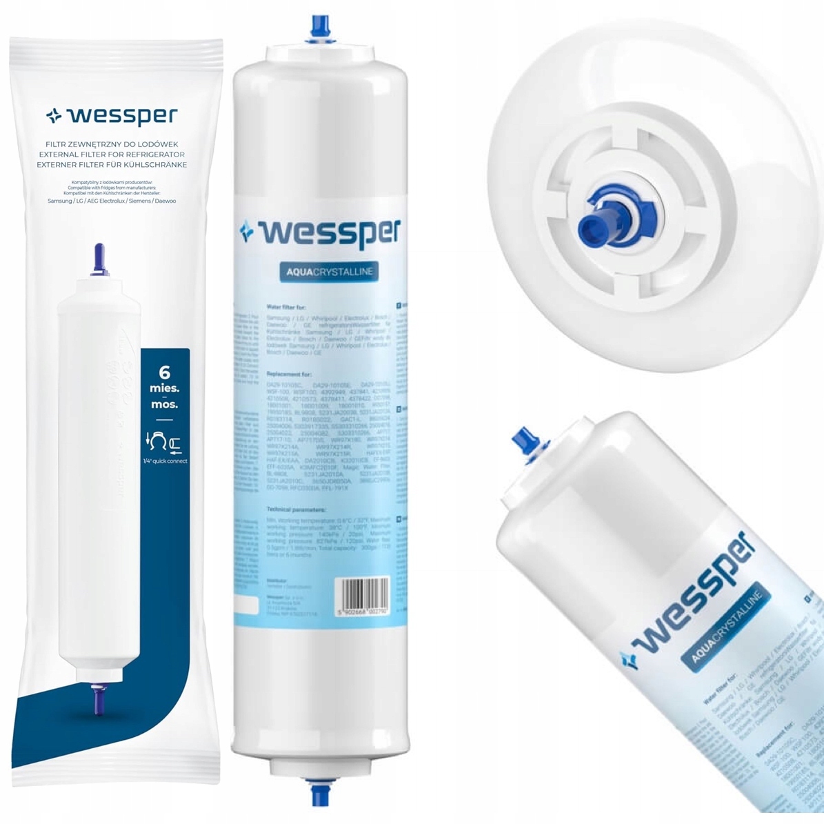 3x Filtr wody do lodówki Samsung DA29-10105J Hafex/exp na wężyk zamiennik