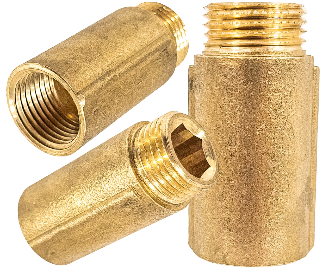 PRZEDŁUŻKA WYDŁUŻKA MOSIĘŻNA FI 1/2" CALA DŁUGOŚĆ 40 mm 4 cm SOLIDNA MOCNA