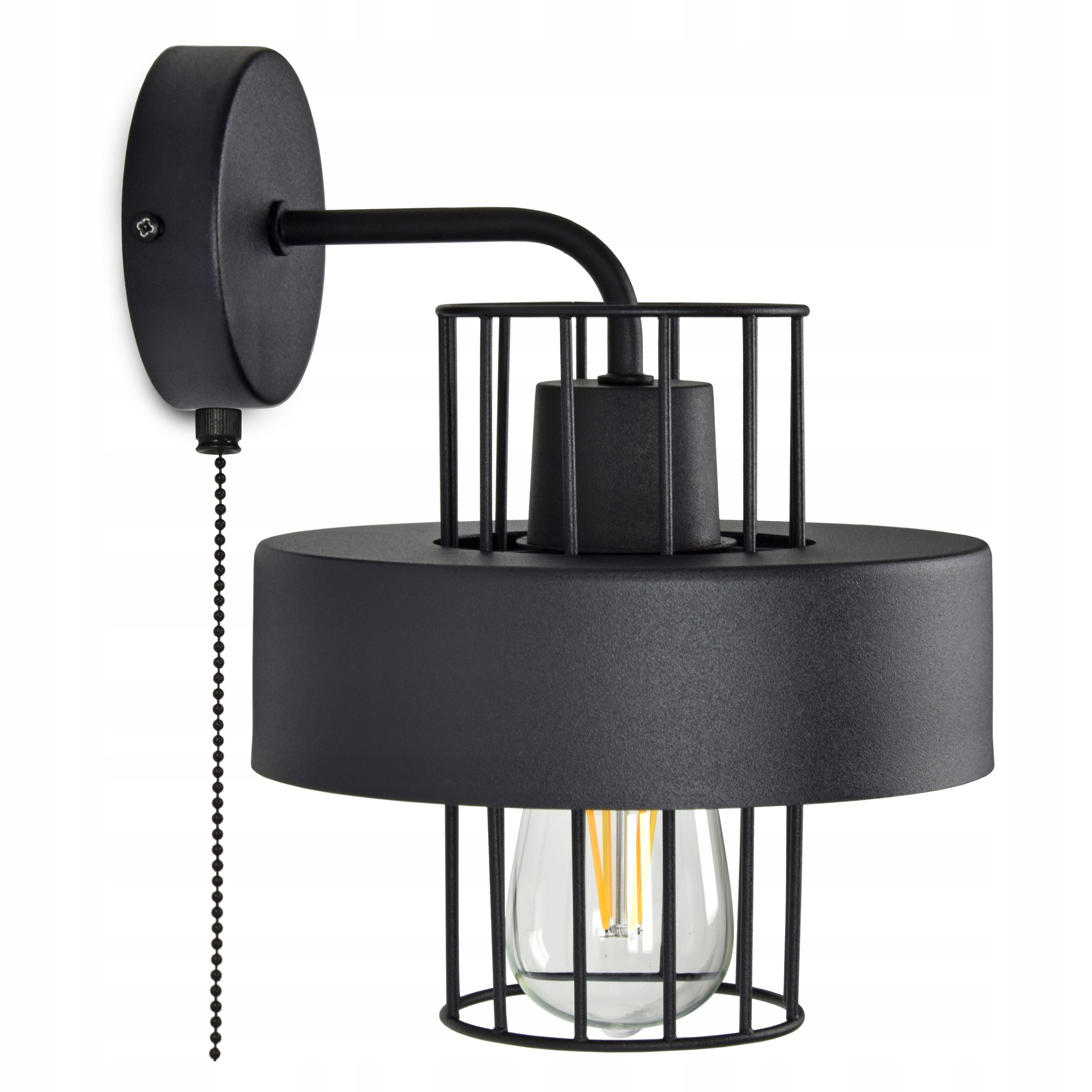 

Lampa Ścienna Kinkiet Czarny Biały z włącznikiem