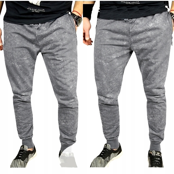 

Spodnie Dresowe Męskie Joggery dresy zamek 027# L