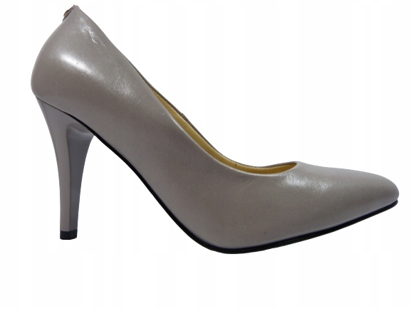 šedé kožené klasické lodičky Sala 40