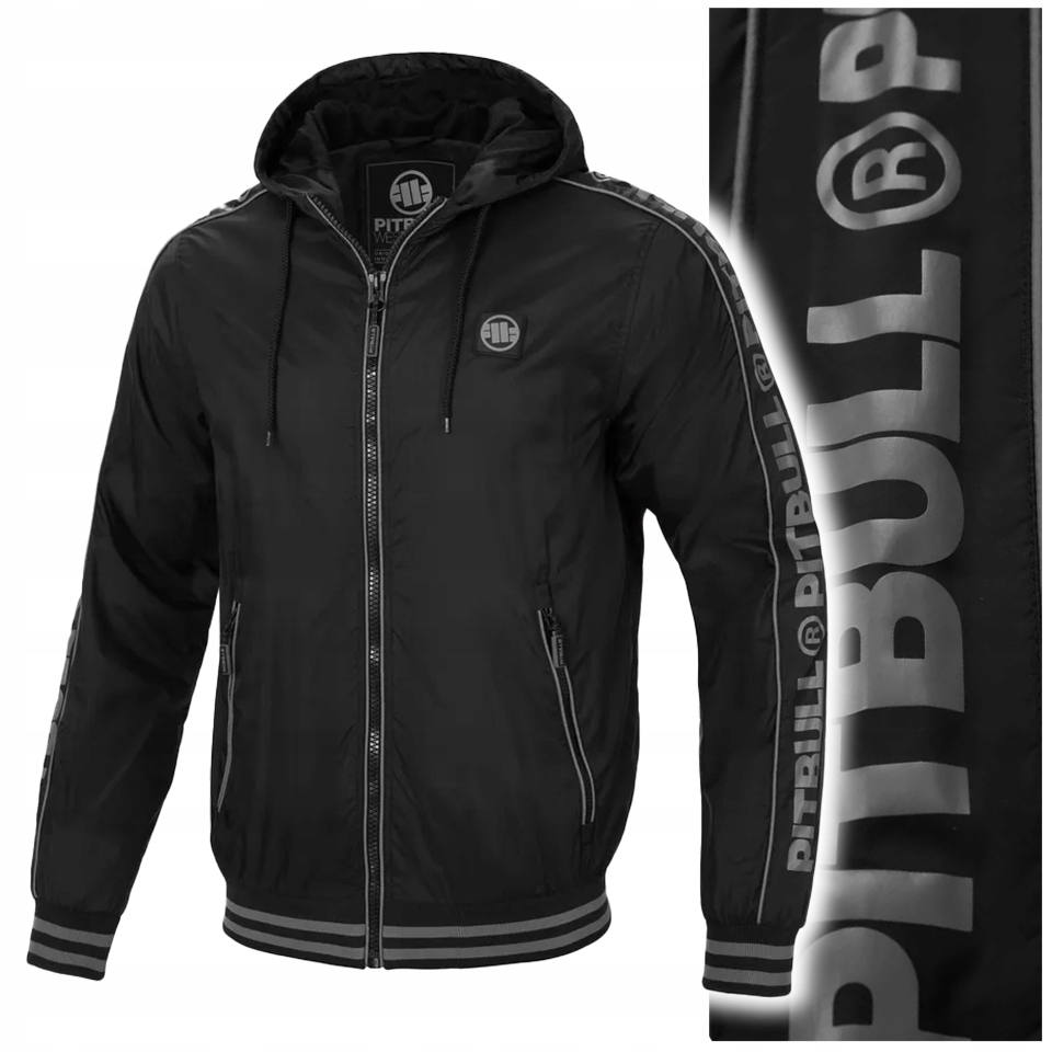Pánská přechodová bunda s kapucí Pit Bull Whitewood černá vel. 3XL