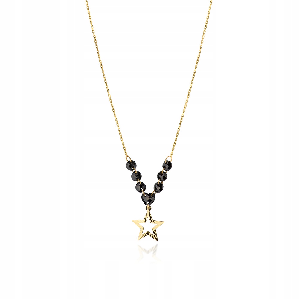 

Złoty Naszyjnik Gwiazda z Czarnymi Cyrkoniami 585