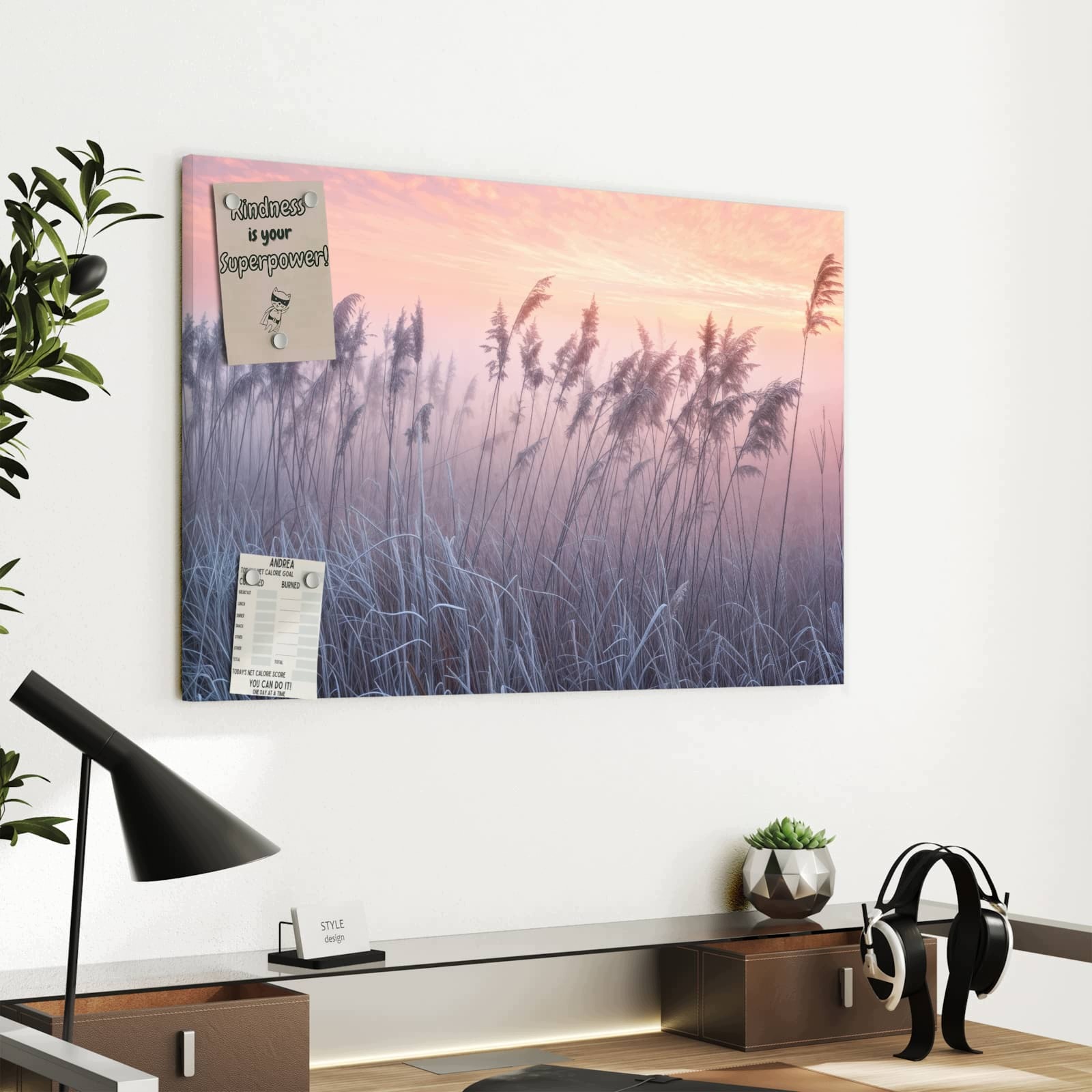 Magnetická tabule Zamglona louka Ráno 60 × 40 cm