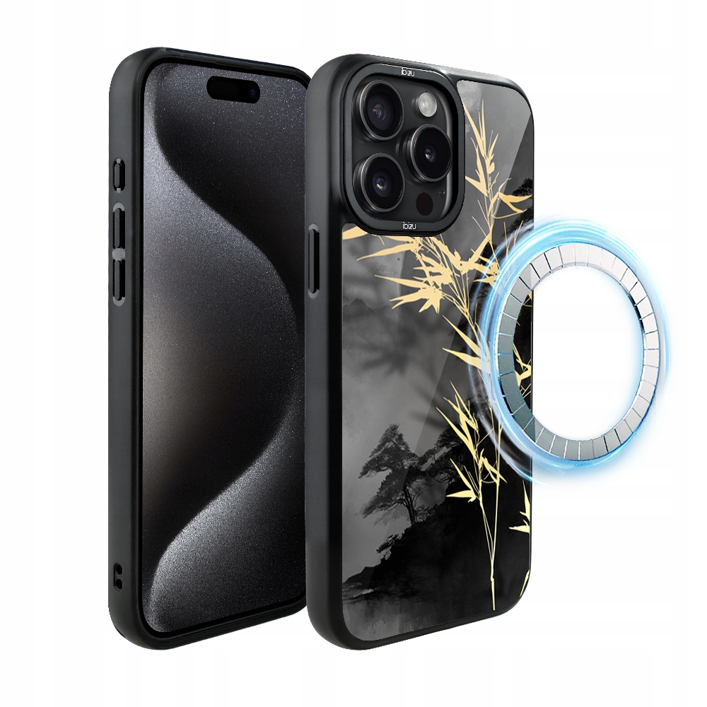 Pouzdro pro iPhone 15 Pro Max Ibizu DropGuard Matt s MagSafe, Zlatý bambus