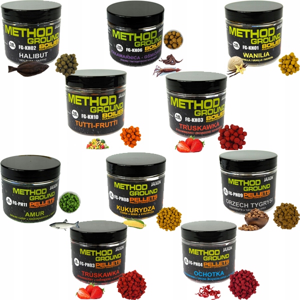 zestaw 5x Pellet 8mm 5x Kulki Proteinowe 16mm jaxon 10x 100g mix smaków