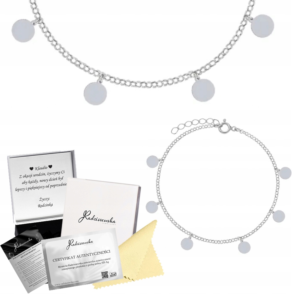 Stříbrný Náramek Na Nohu S Plechy Dárek Stříbro 925 Přání