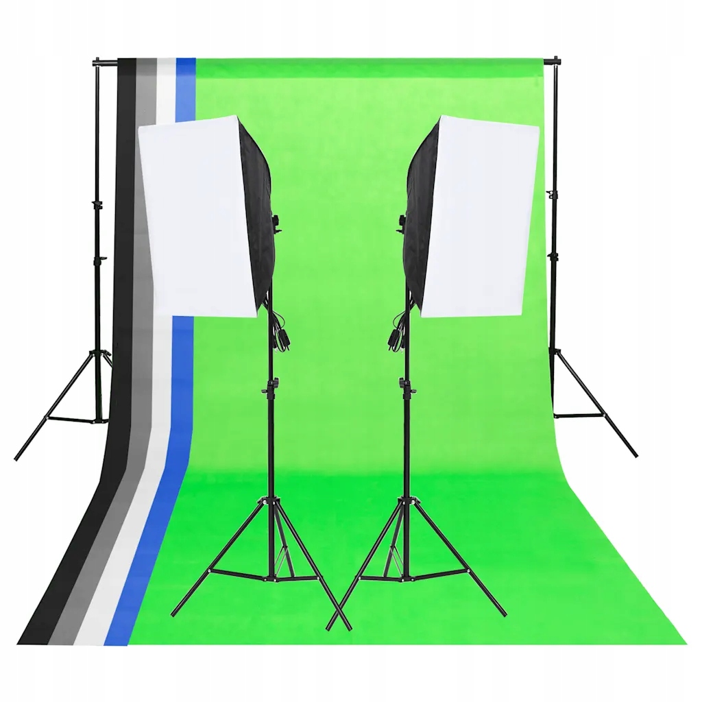 Zestaw oświetleniowy do studia fotograficznego z tłem 300 cm, czarny