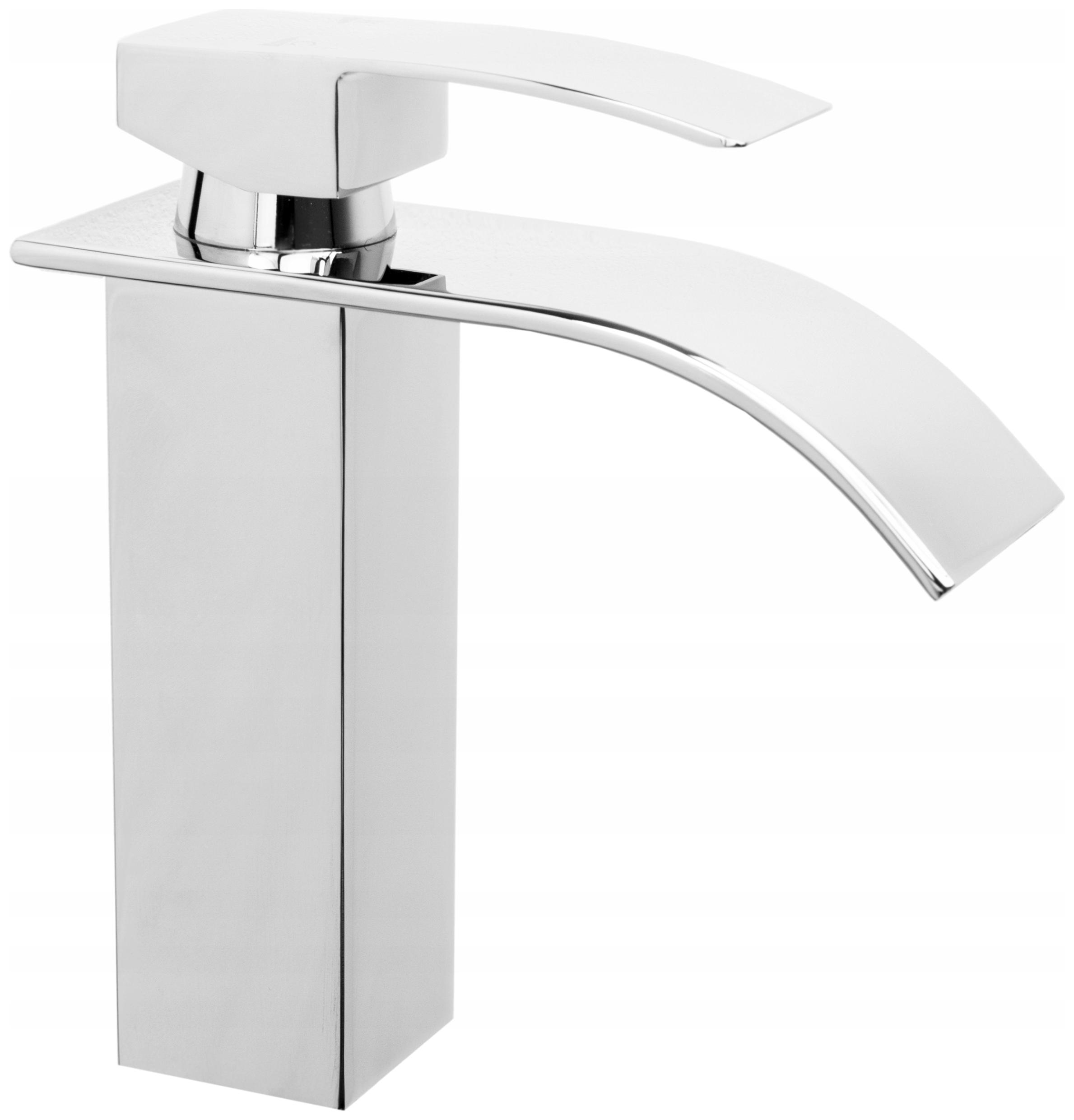 Umývadlová Batéria Vodopád Kaskáda Nízky Kohútik Do Kúpeľne Chróm Elva