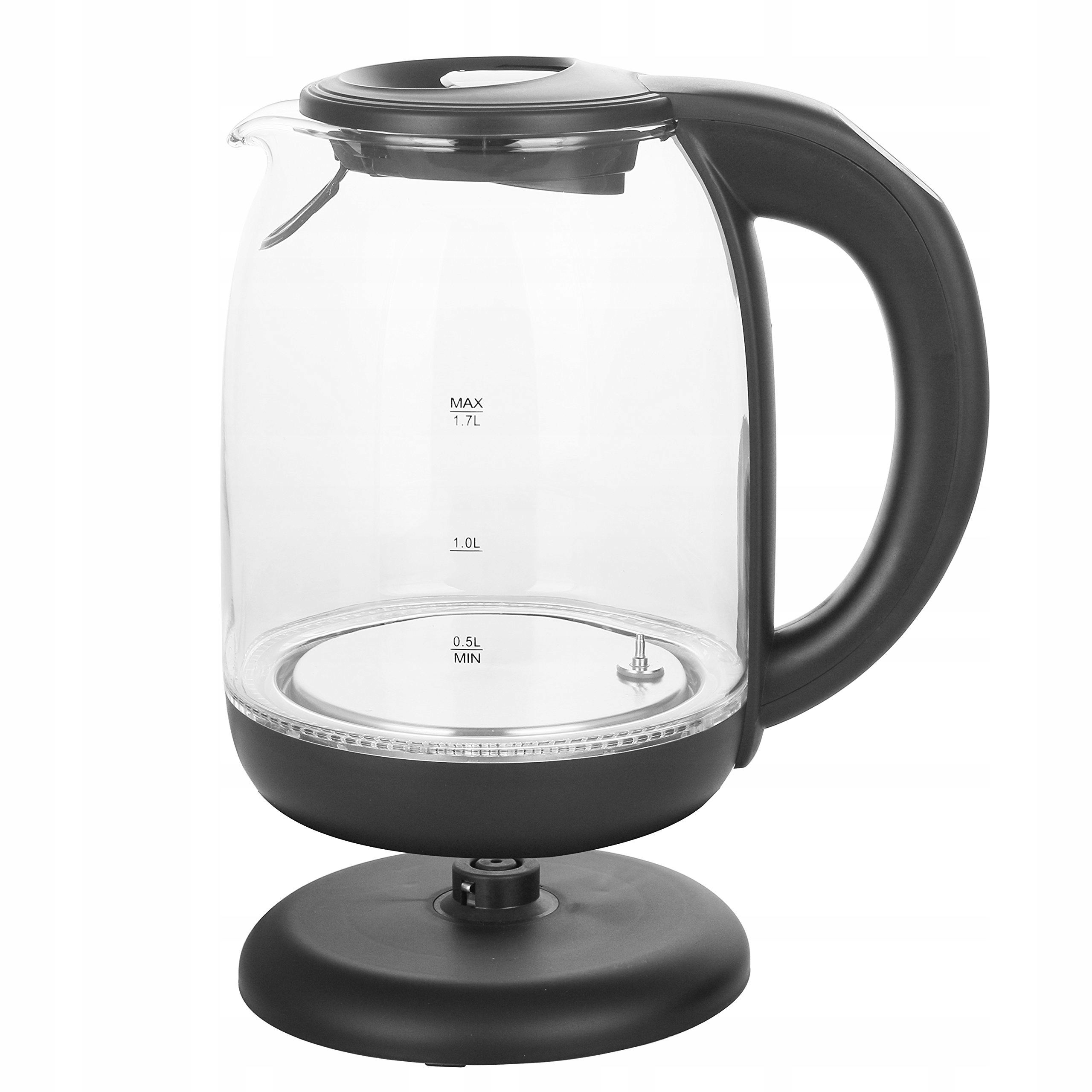 EMERIO Czajnik Szklany Borokrzemowy Z Regulacją Temperatury 2200W — miniatura 4