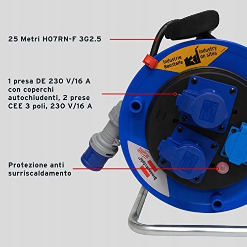 BRENNENSTUHL Kabel 25m Bębenkowy Przedłużacz 230V 16A 3 Polowe CEE — miniatura 5