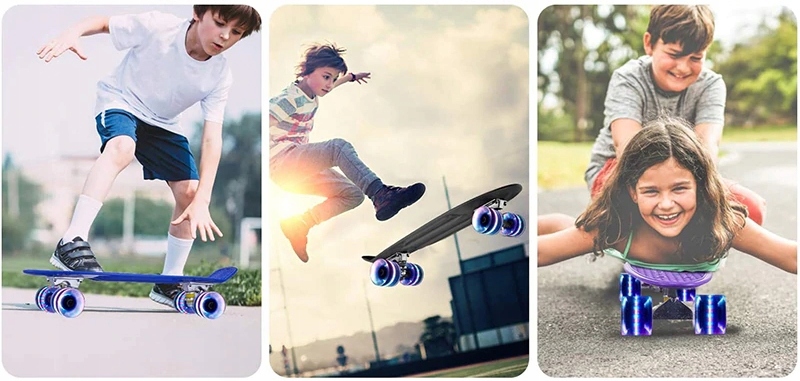 FISZKA DESKOROLKA DLA DZIECI ABEC-7 ŚWIECĄCE KOŁA LED SOLIDNA kolory Szerokość 15