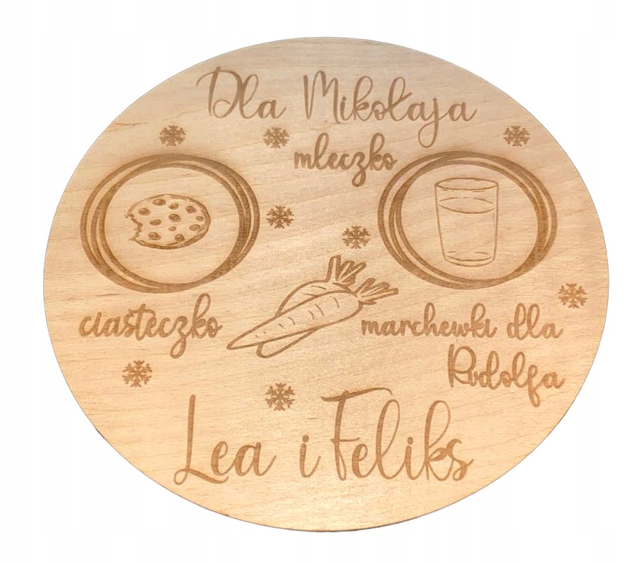 

Drewniany Talerzyk Tacka dla Świętego Mikołaja