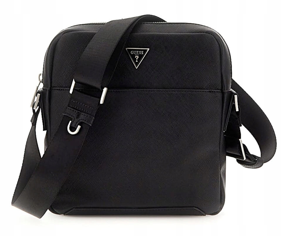Guess Černá Pánská Kožená Kabelka Kabelka Přes Rameno Crossbody