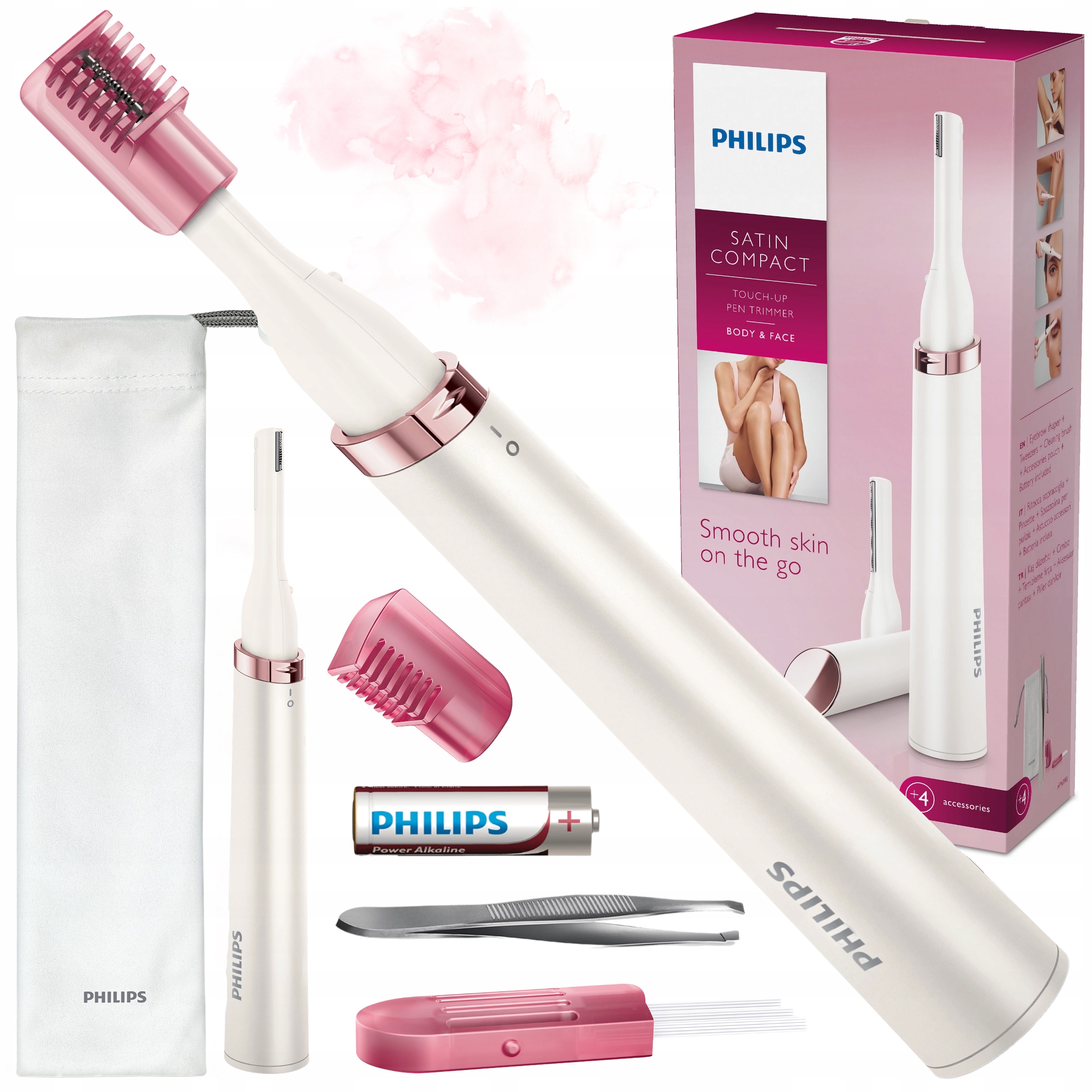 Trymer Depilator Philips Włosów Twarzy Ciała Brwi Miejsc Intymnych Zestaw
