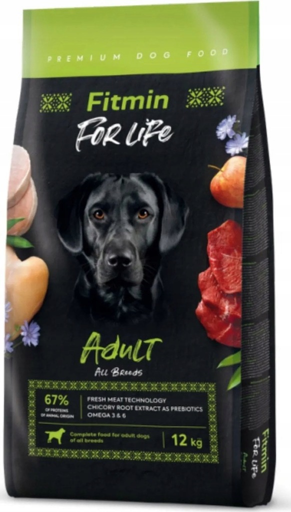 Fitmin dog For Life Adult sucha karma Dla psa owczarka labradora 12kg