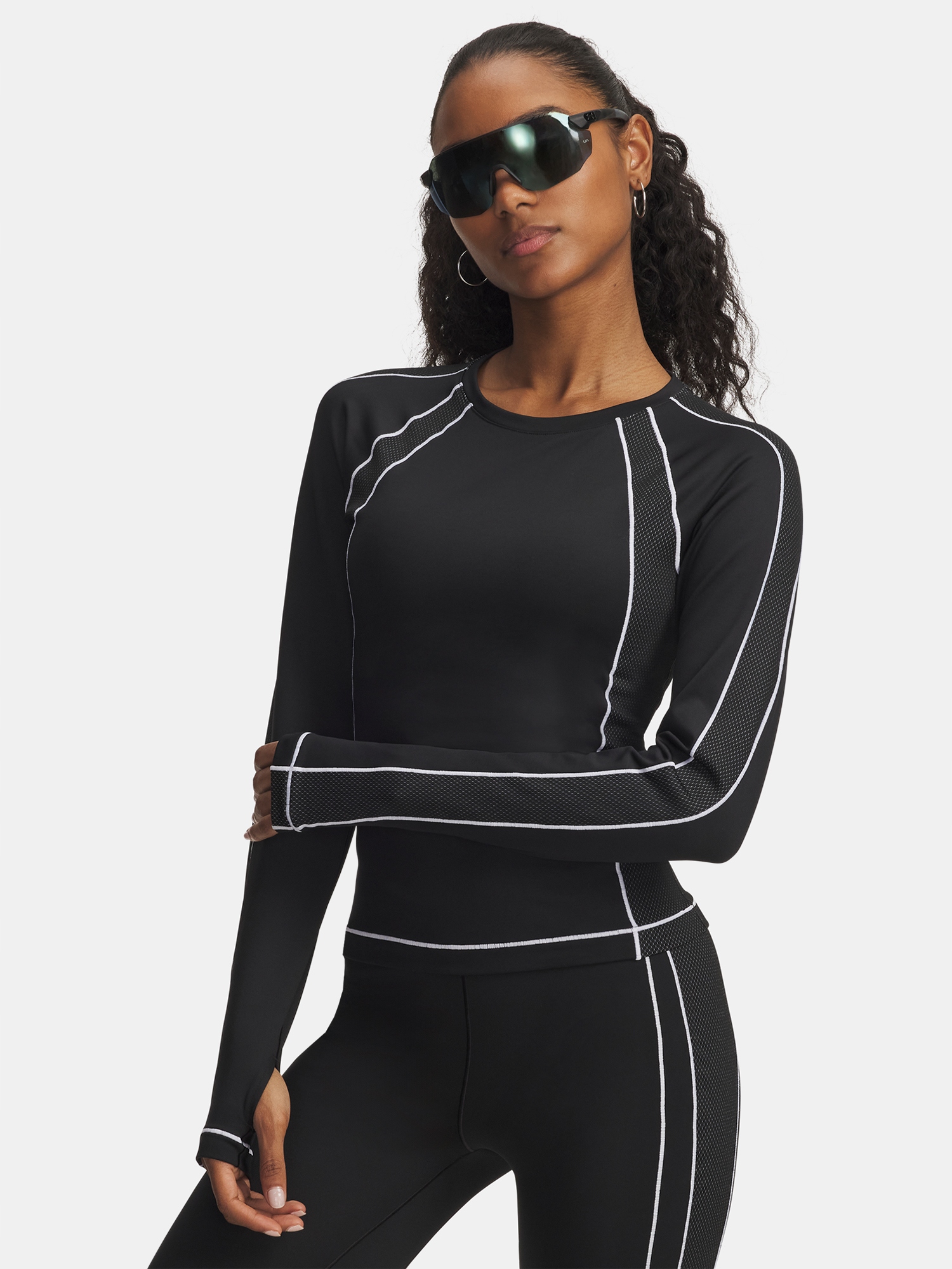 Dámské tričko Under Armour Ua ColdGear Textured Crew-BLK vel. L