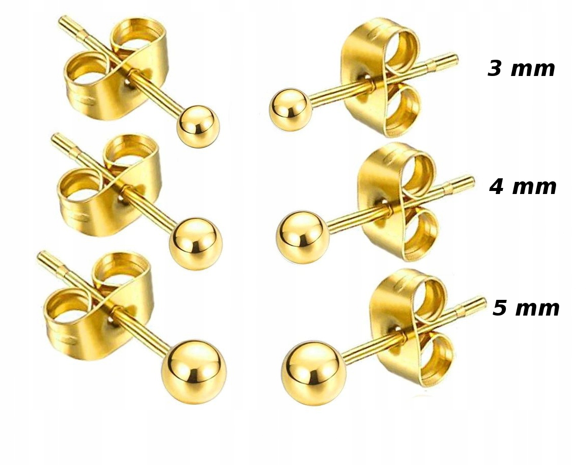 

Kolczyki Złote Kulki 18 Krt Stal Chirurgiczna