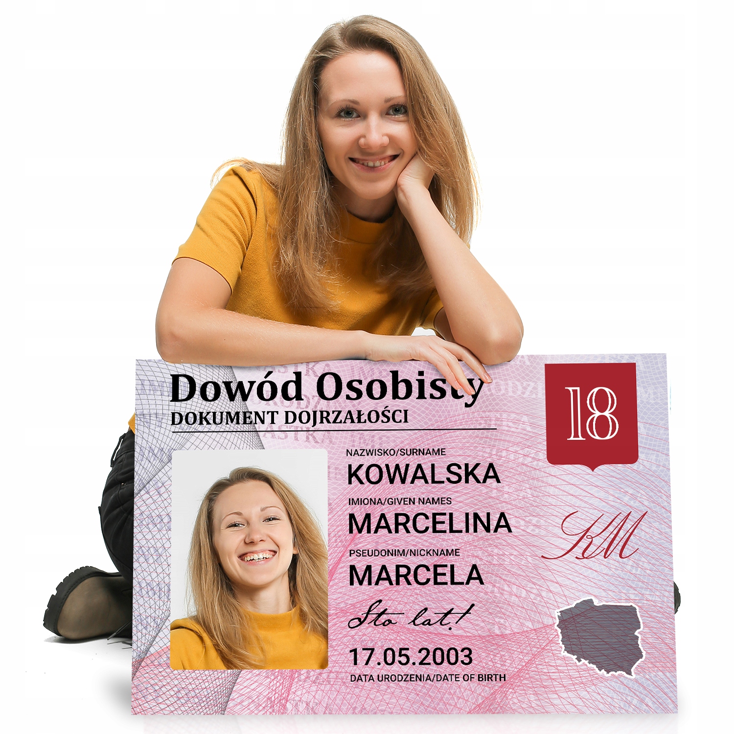 Kartka Urodzinowa na 18 dla Dziewczyny Śmieszny dla Koleżanki Klasy