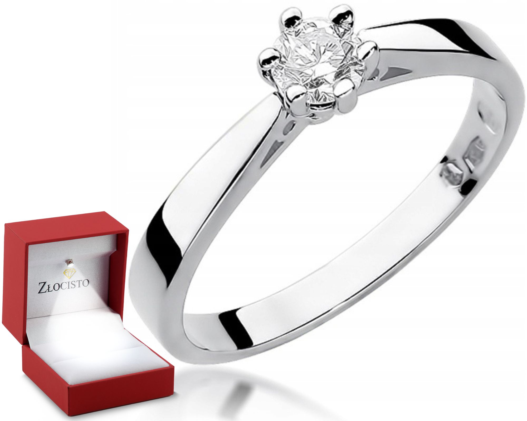 Prstýnek s briliantem 0,25 ct Bílé Zlato Gravírování