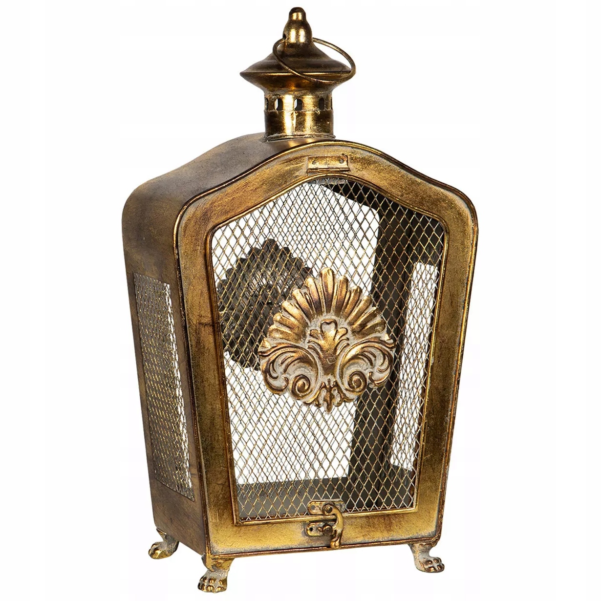 Zlatý Svícen Kovový Retro čajová svíčka na balkon terasu do domu obývacího pokoje