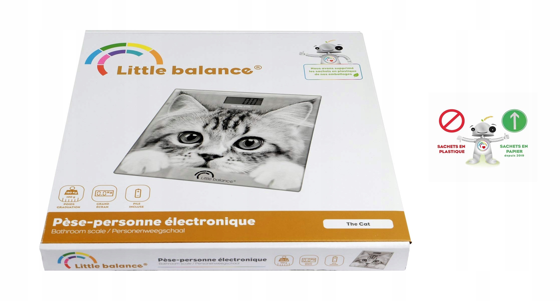 LITTLE BALANCE Waga Elektroniczna Osobista Design Kot 180kg 100g — miniatura 5