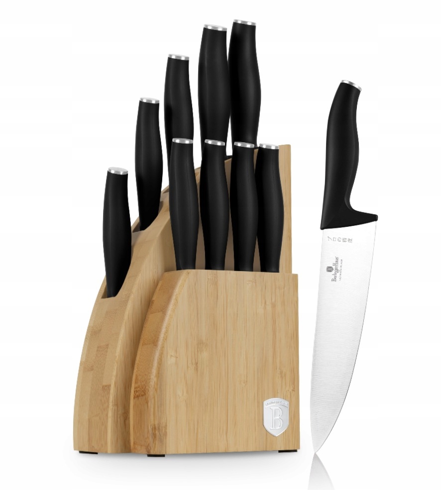 Sada nožov so stojanom Bamboo 10 ks, kolekcia matná čierna