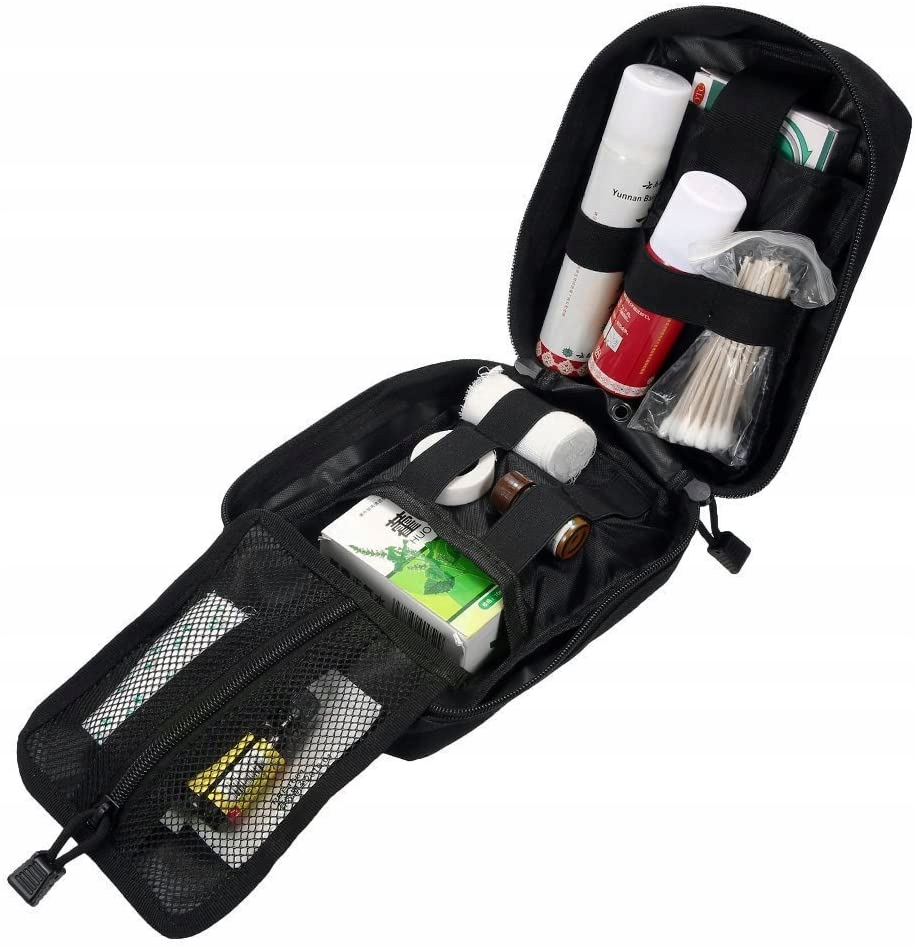 APTECZKA WOJSKOWA TAKTYCZNA Z WYPOSAŻENIEM CZARNA ZESTAW PIERWSZA POMOC Cechy dodatkowe możliwość mocowania wodoodporność