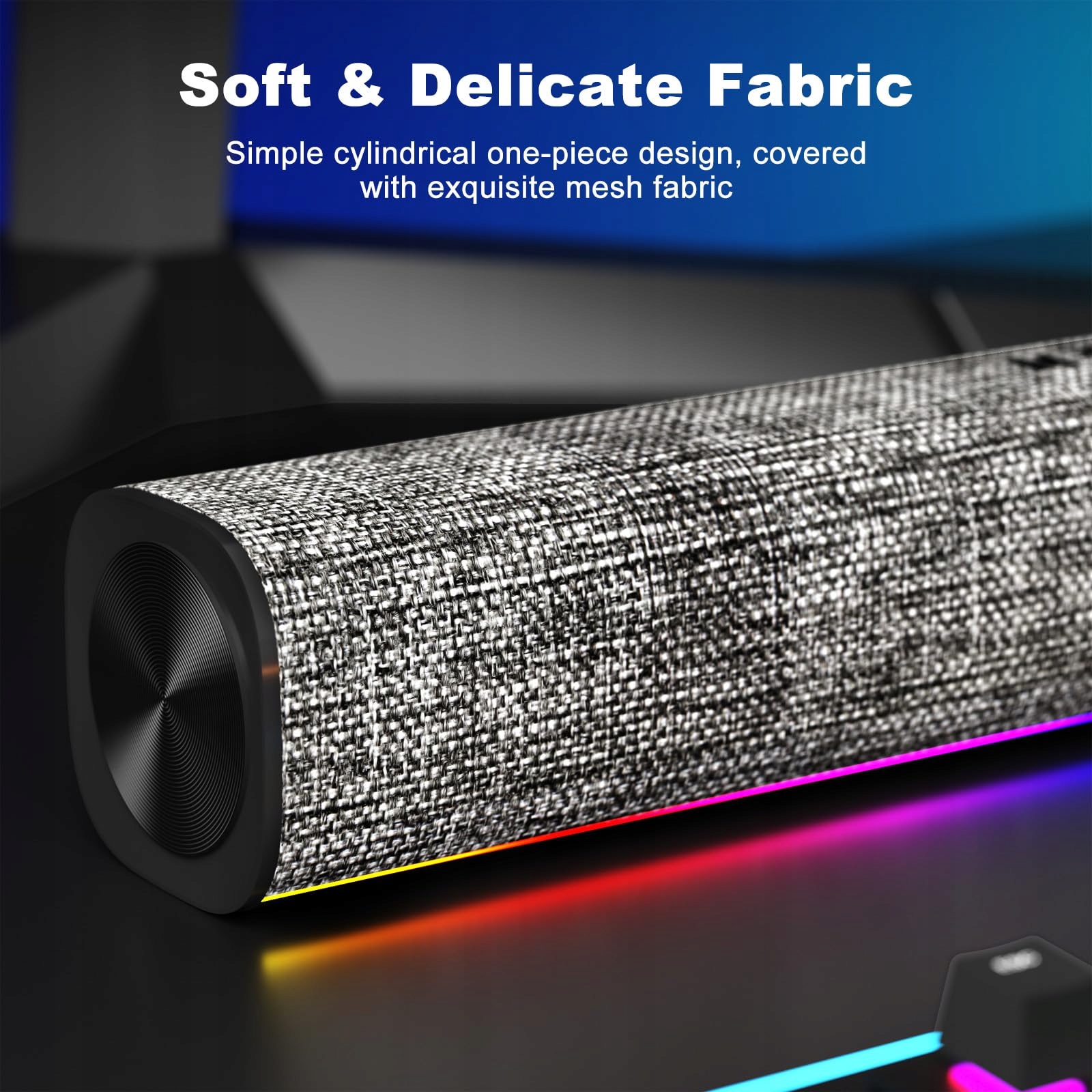 SOULION R100 Głośniki Komputerowe Bluetooth Kolorowe Światła Stereo USB — miniatura 6