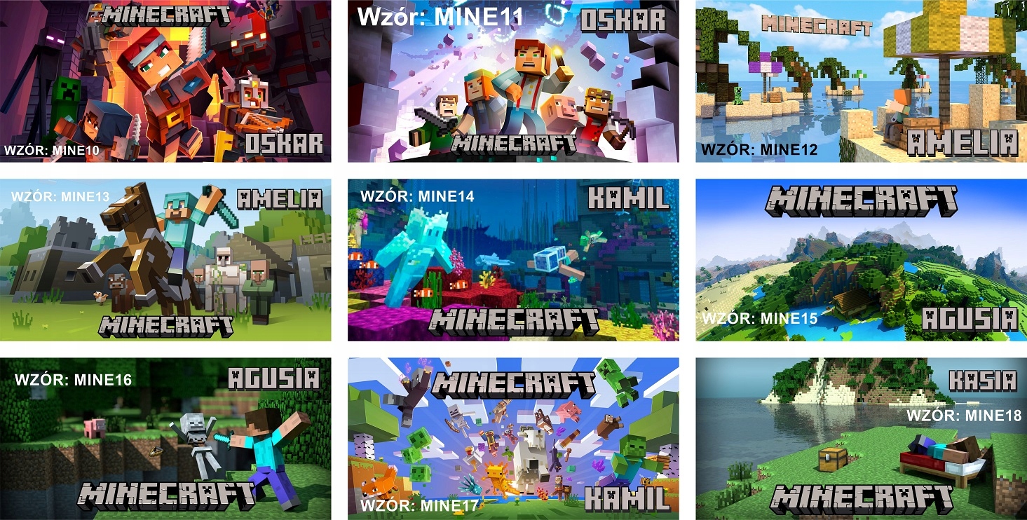 Kubek + imię Minecraft Creeper Pulpit Windows Pojemność 330 ml