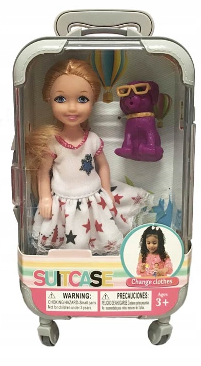 

Lalka W Walizce Laleczka Piesek Akcesoria 15CM