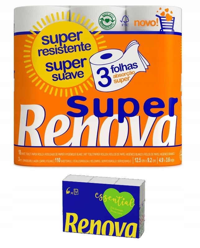 Papier toaletowy Renova Super 18R +chusteczki