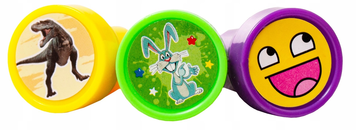 Pieczątki dla dzieci Stempelki Zwierzaki Emotki Buźki kolorowe 60szt Marka Kruzzel