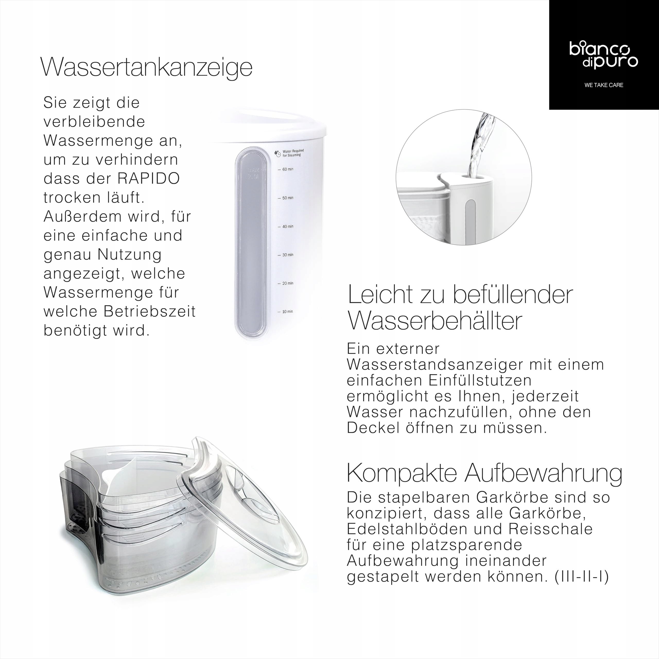 BIANCO DI PURO Parowar Rapido 50% Szybszy Strix BPA Free — miniatura 9