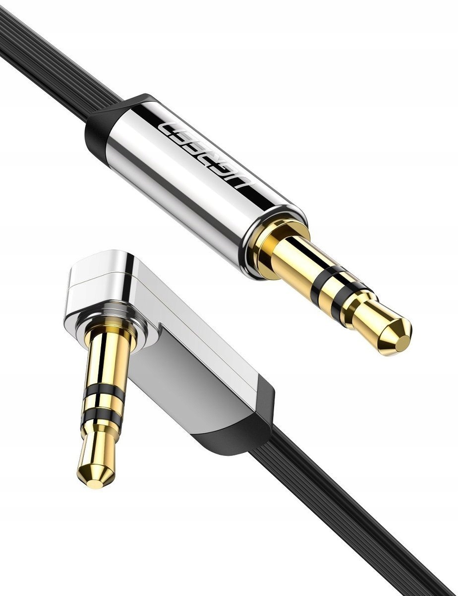 

Kątowy kabel mini jack 3,5mm Aux Ugreen płaski 1m