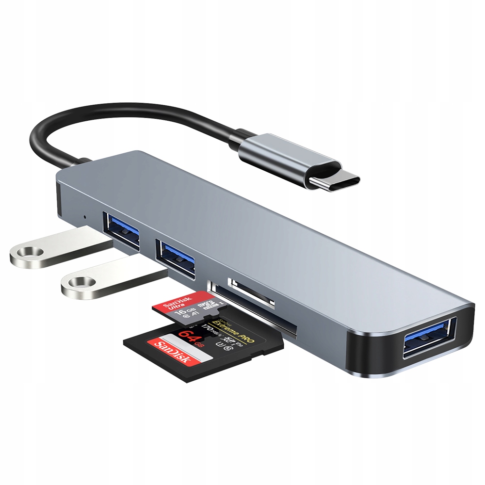 

Hub Adapter 5W1 Usb-c Typ Usb 3.0 Czytnik Sd Tf