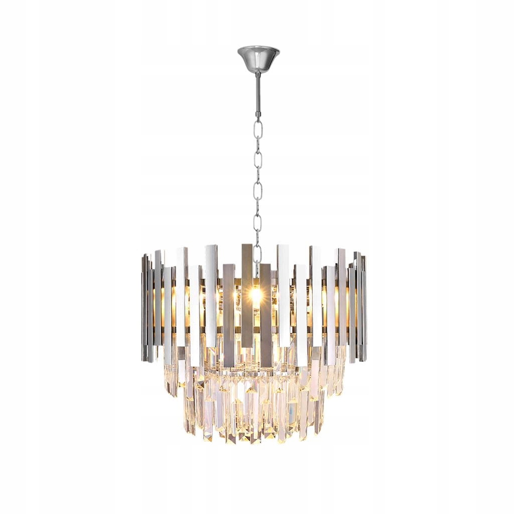 Závesná lampa luster chróm s glamour kryštálikmi do obývačky 6 bodov Milagro