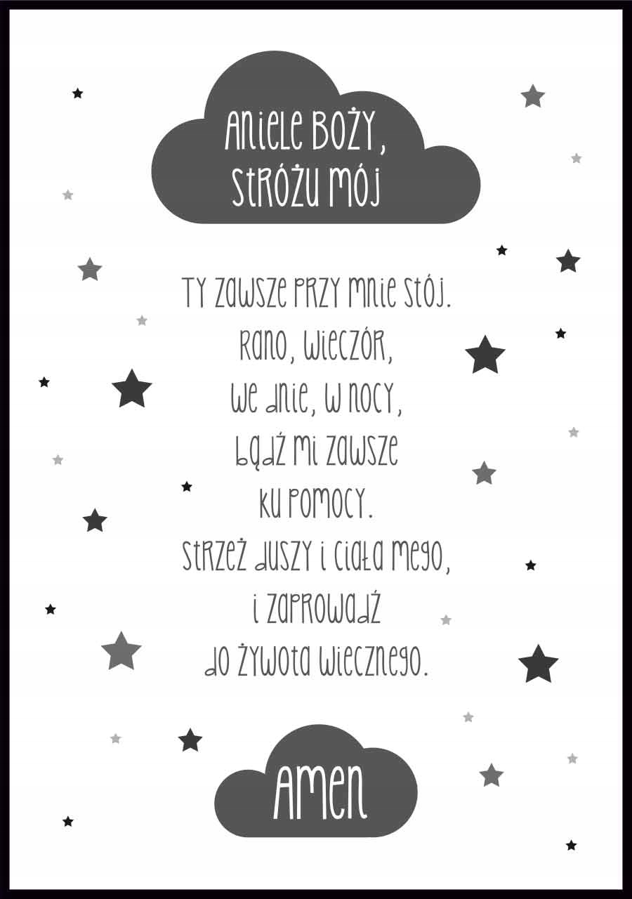 Modlitwa do Aniołka Stróża - Plakat A4