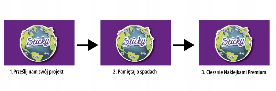 NAKLEJKI REKLAMOWE Z LOGO DOWOLNY NADRUK 3 CM Rodzaj w arkuszach