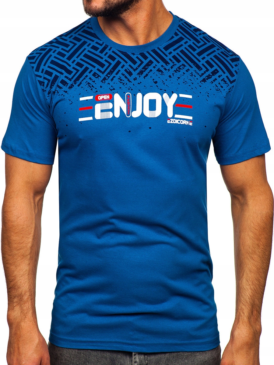 

T-shirt Koszulka Męska Niebieska 14720 Denley_xl