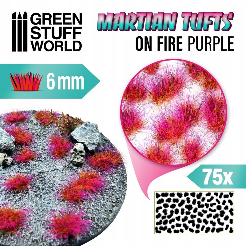 Grass Tufts 6mm Martian Fluor Tufts On Fire Purple