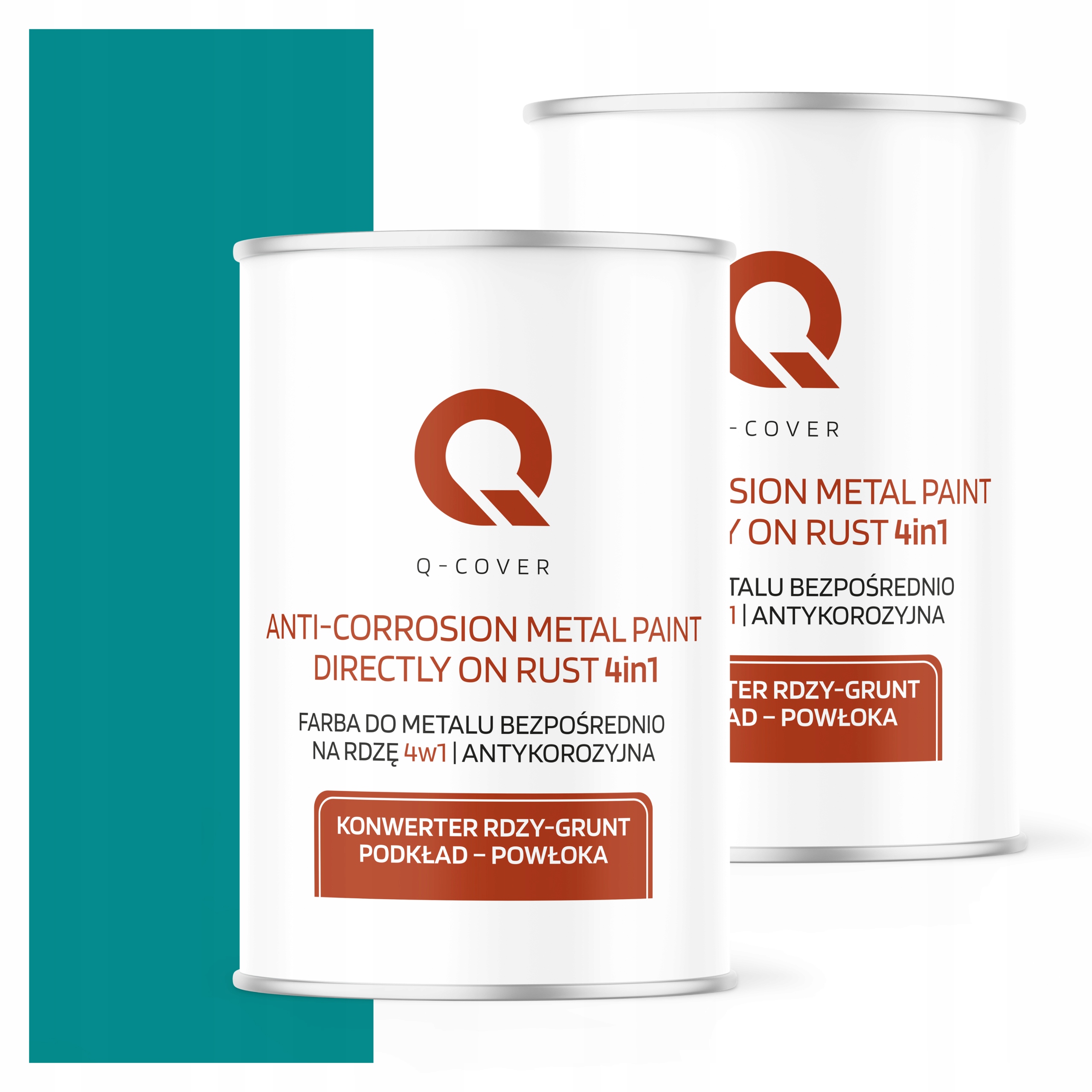 Farba Priamo na hrdzu Kov Pozinkovaný Hliník Oceľ 1L 4v1 Mat Tyrkysový