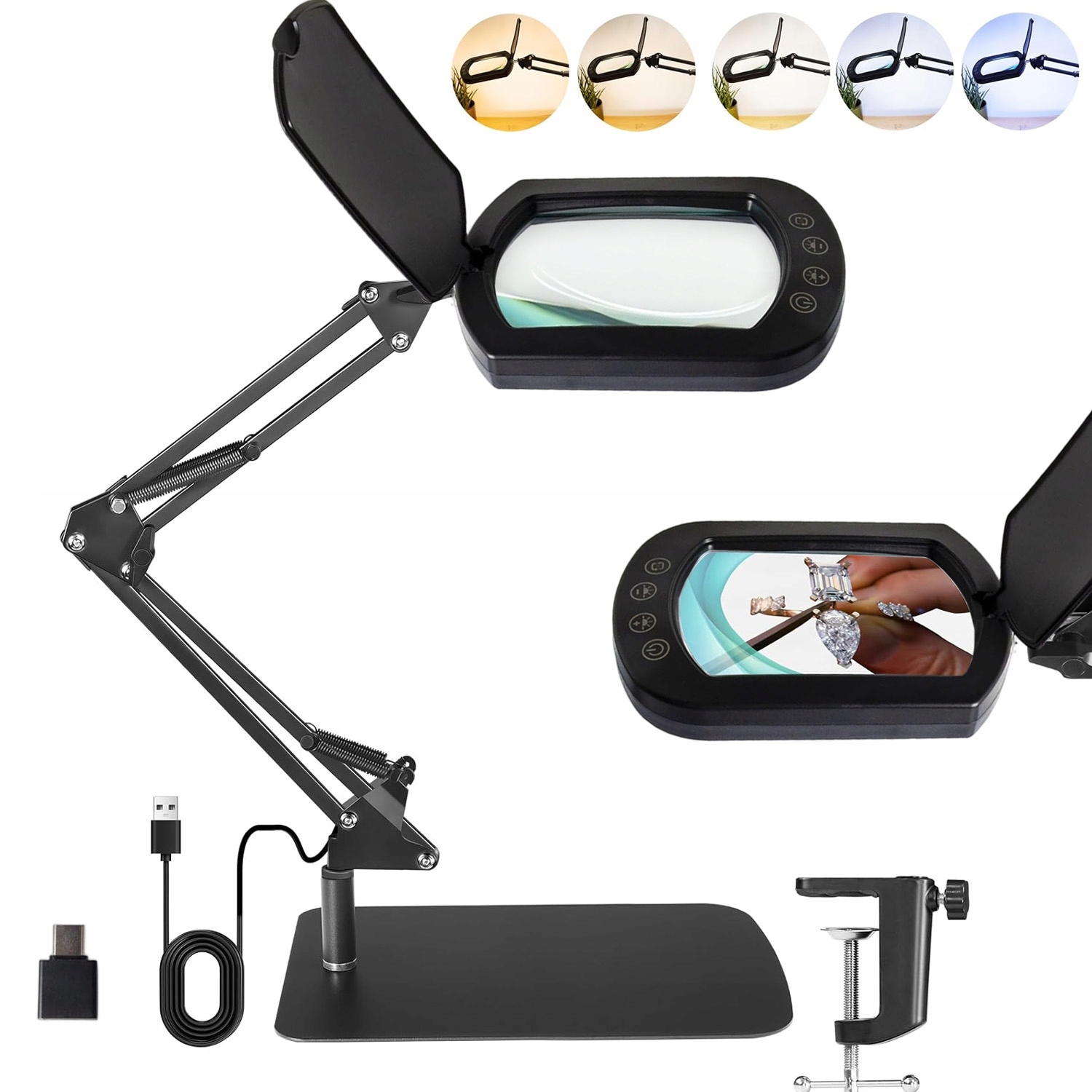 Dermatologická Kosmetická Lampa S Lupou Na Řasy A Nehty, Led, Stojící