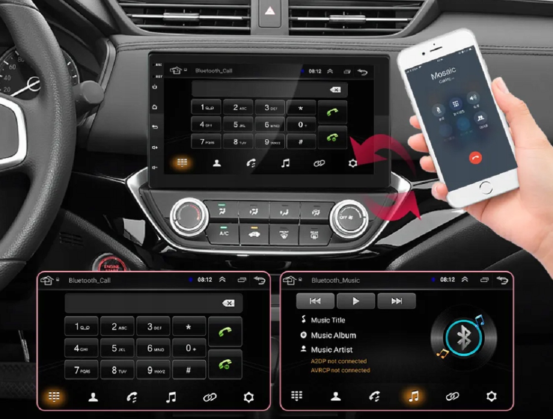 Radio Samochodowe 1DIN 9' 4/64GB AndroidAuto CarPlay RDS BT USB WiFi GPS 4G Montaż 1-DIN